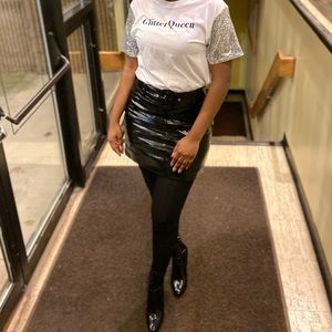 Faux Leather Mini Skirt